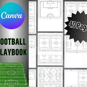 Football Playbook Template, Printable Blank Soccer Diagrams, Canva Template, Football Practice Plan, Editable Soccer Playbook