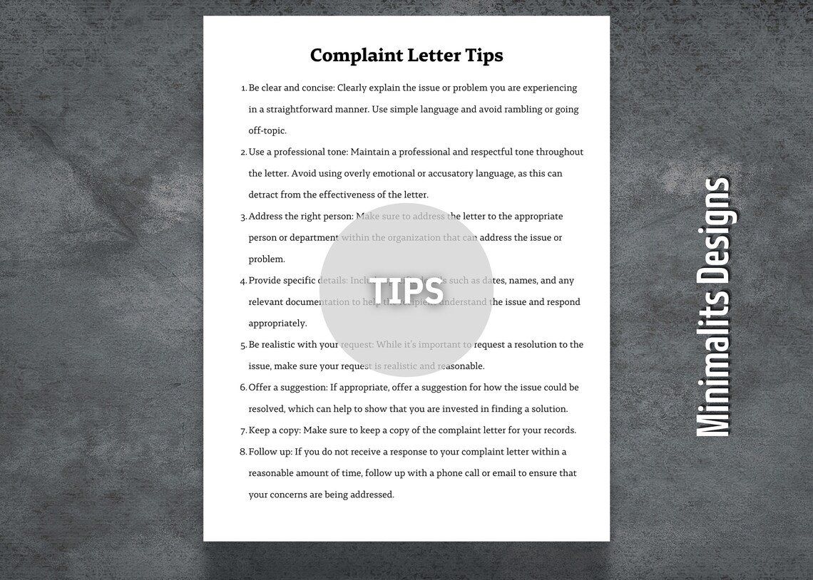 Complaint Letter, Formal Complaint Letter, Letter of Complaint ...
