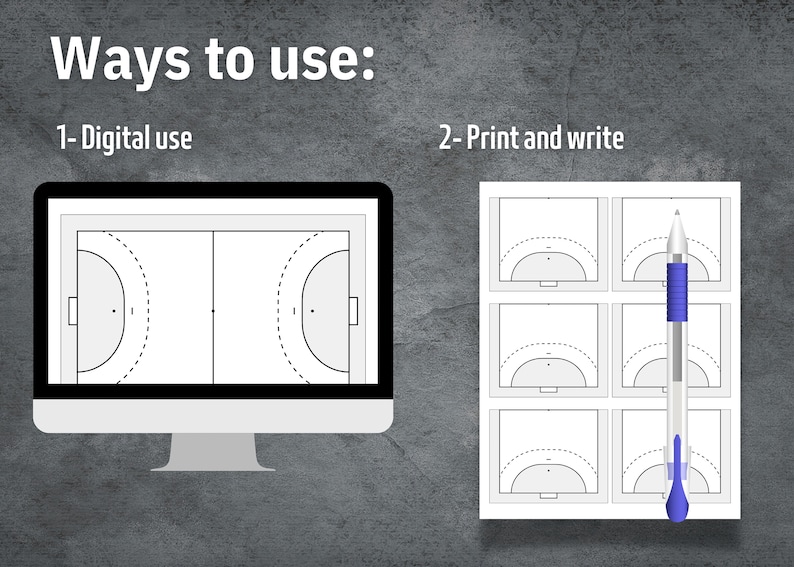 Handball Tactic Paper.pdf Handball Playbook Template, Printable Blank Handball Diagrams, Canva ...