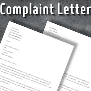 Complaint Letter, Formal complaint letter, Letter of Complaint, Feedback letter, Printable Complaint Letter, Editable, Instant Download