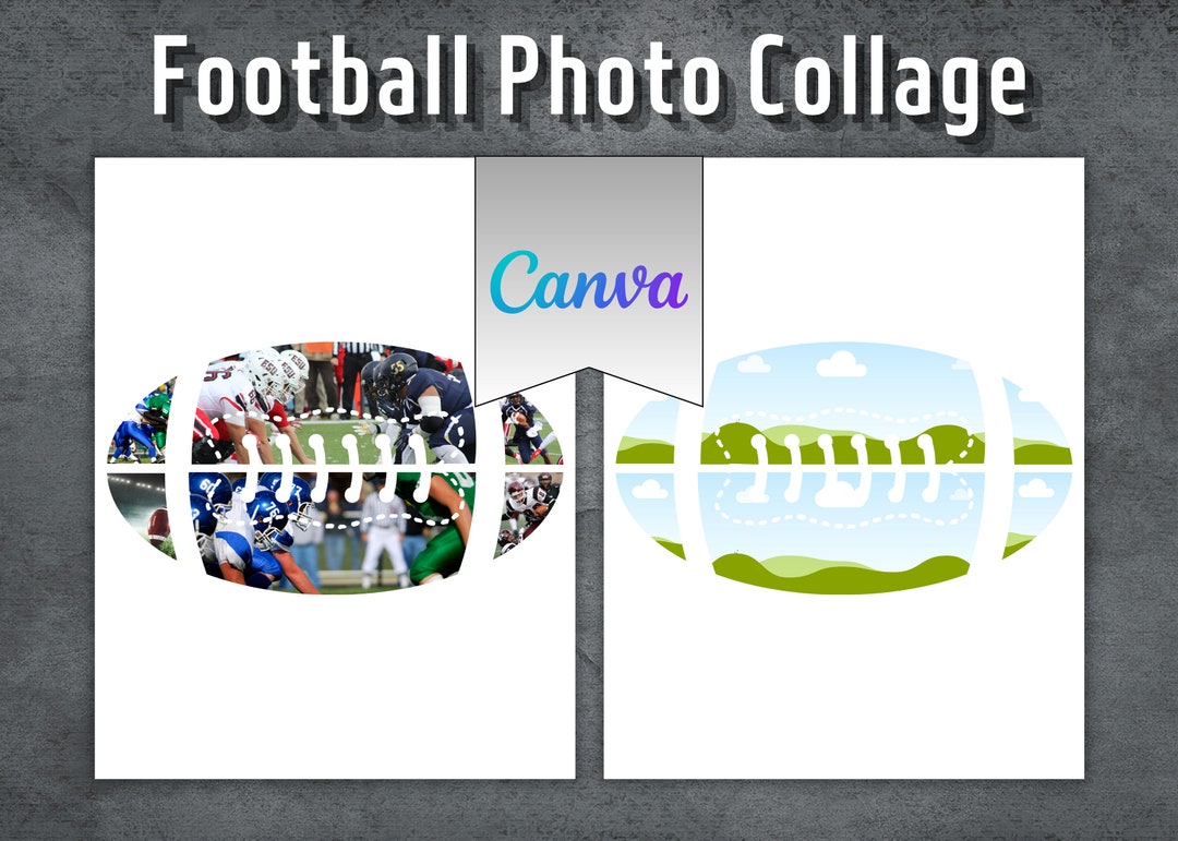 Football Photo Collage, Editable Canva Template, American Football ...