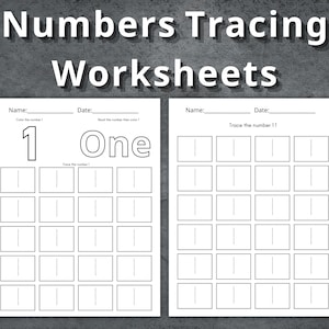 Numbers Tracing Worksheets, Numbers Coloring Pages, Printable Numbers, Kindergarten, Homeschool, Learn Numbers, Preschool Worksheet
