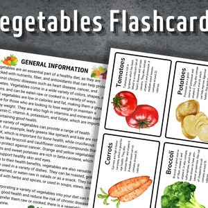 Vegetables Flash cards, Montessori Flash Cards, Printable Cards preschool, Teaching Activities, Vegetable Flashcard, Instant Download