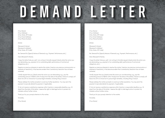 Demand Letter Template, Printable Demand Letter, Editable Demand Letter, Canva Template, Letter of Request, Payment Claim Letter