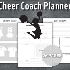 Cheer Coach Planner, Printable Cheer Planner, Cheerleading Squad, Team Practices, Editable Template, Cheerleaders Template, Instant Download