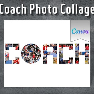 Handball Coach Photo Collage, Editable Canva Template, Handball Canva Frame, Sport Photo Collage, Canva Collage Photo, Coach Photo Collage