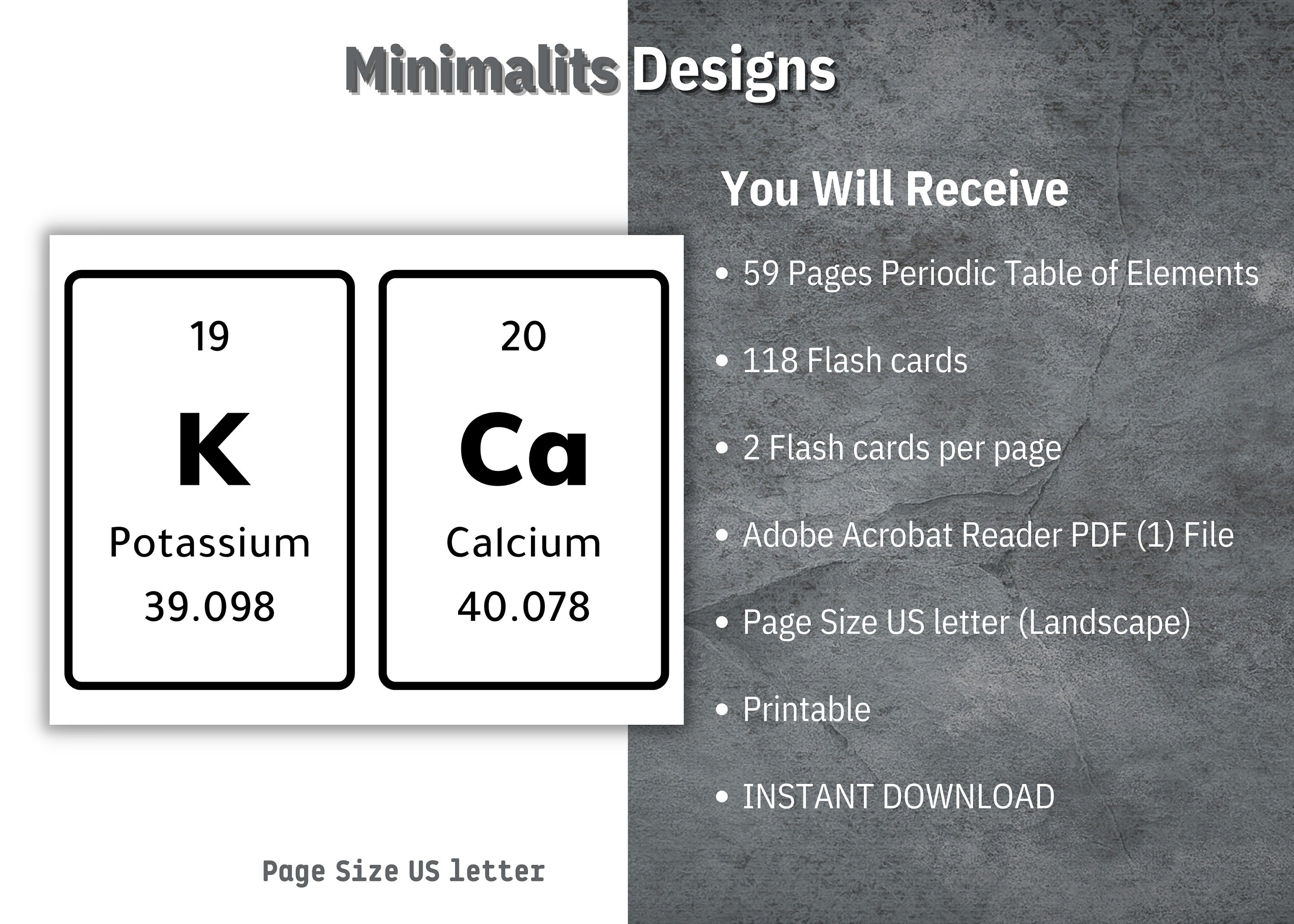 Periodic Table of Elements, Chemistry Flash Cards, Periodic Table of ...