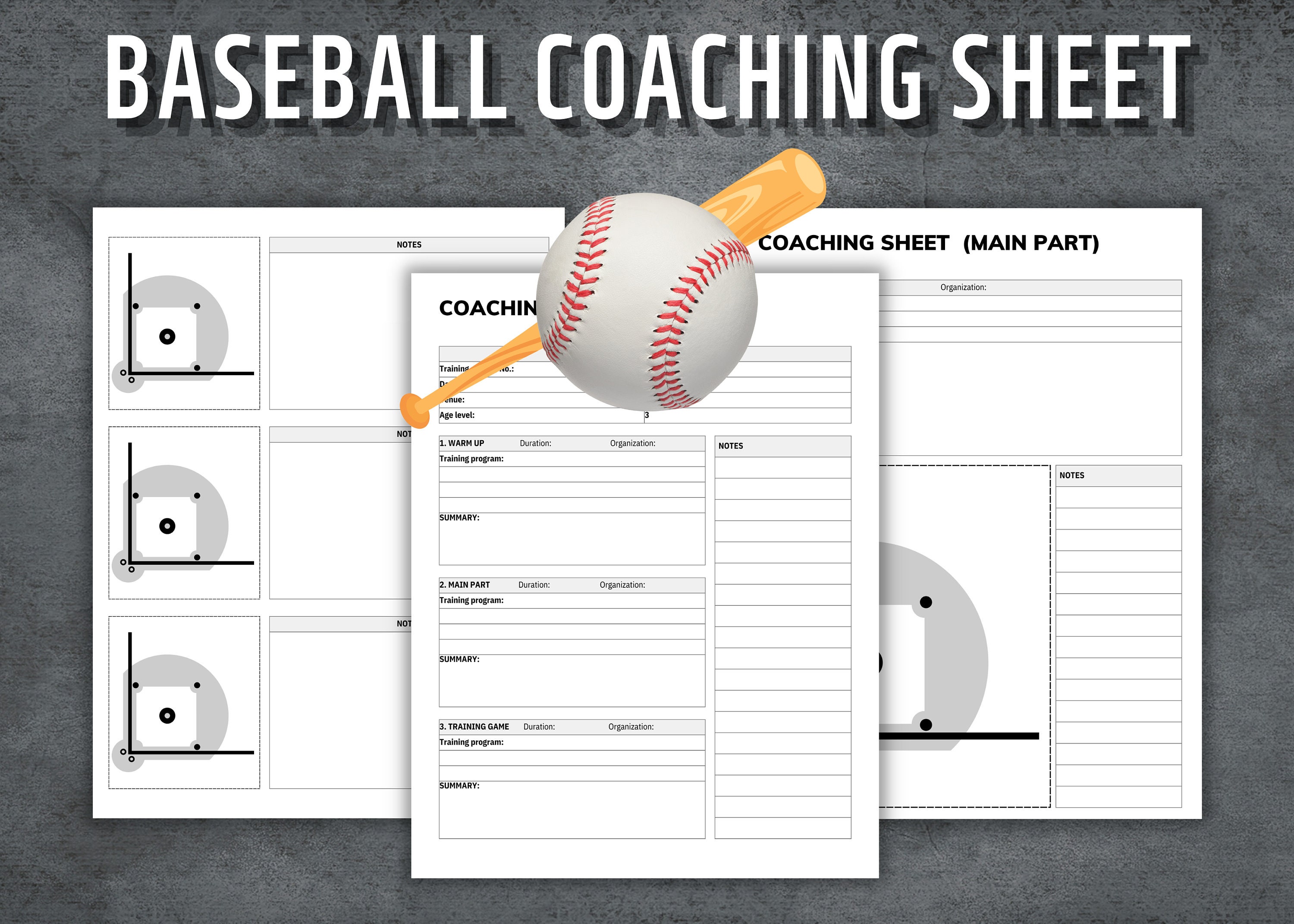 Baseball Coaching Sheet, Baseball Practice Plan, Baseball Game Day Baseball Coaching Sheet, Baseball Practice Plan, Baseball Game Day