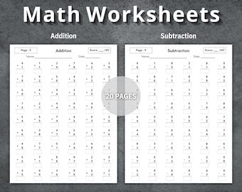 Math Worksheets, Addition And Subtraction, Printable Math, First Grade Math, Homeschool, Learn Numbers, Preschool Worksheet, Learn Math
