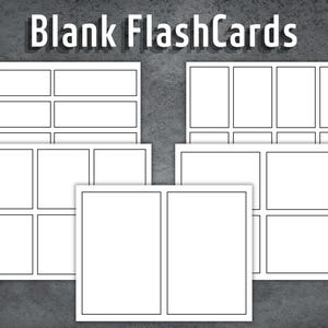 Printable FlashCards, Flash cards Template, Blank Flash cards, School Flash Cards, 5 Blank Flashcards, FlashCards, Instant Download