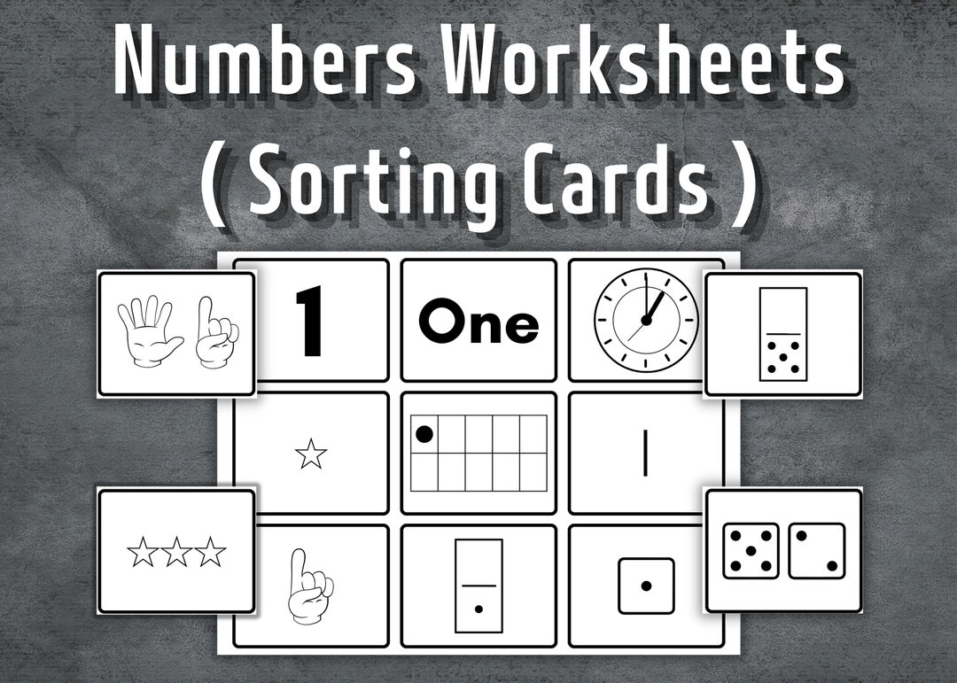 Sorting Numbers Printable Numbers Worksheet, Numbers Sorting Cards, Printable Numbers ...