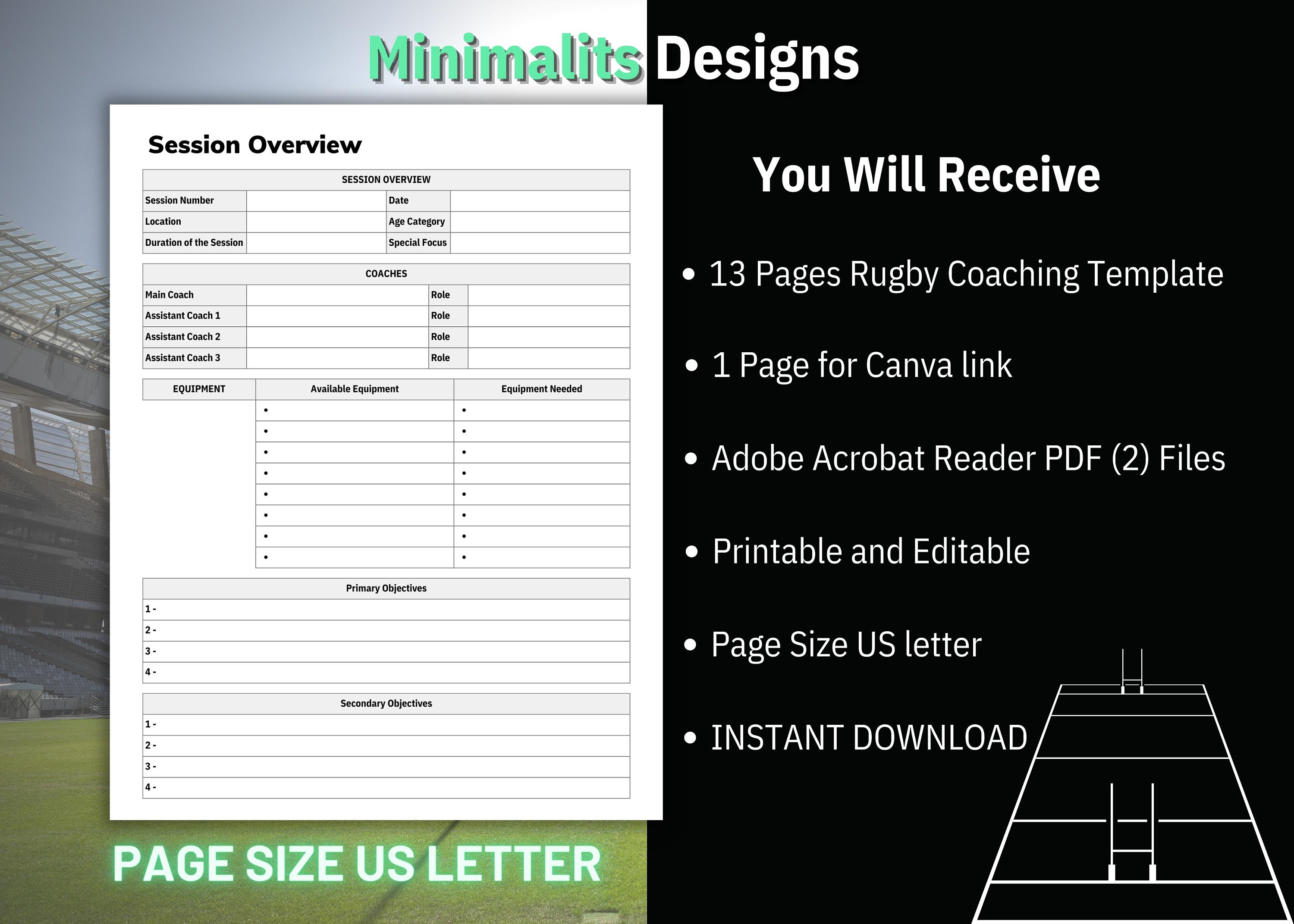 Rugby Coaching Template, Rugby Practice Plan, Rugby Game Day Strategy ...