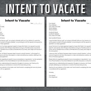 Aviso de intención de desalojo, Aviso de intención de desalojo imprimible, Carta de aviso de desalojo editable, Aviso de mudanza, Carta de aviso de intención de desalojo