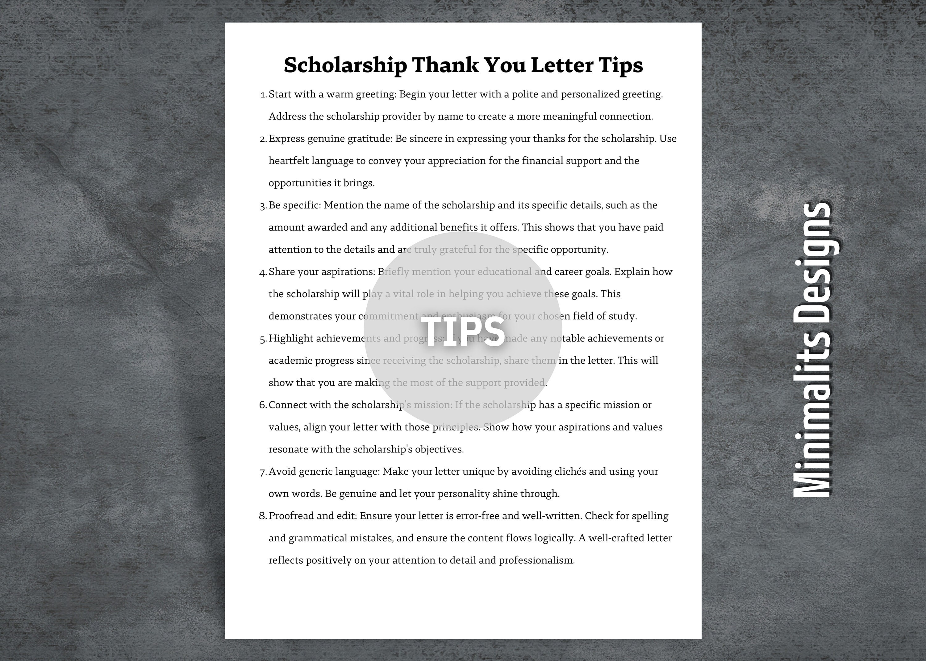 Scholarship Thank You Letter, Scholarship Gratitude Letter, Student