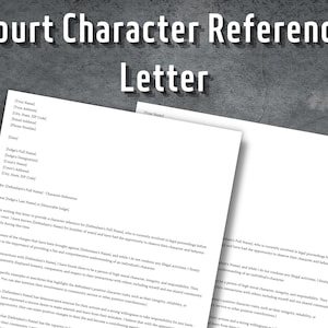 Carta de referencia de carácter judicial, carta de apoyo de carácter judicial, recomendación de carácter judicial, carta de referencia imprimible, editable