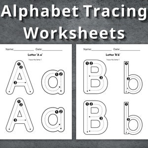 Alphabet Tracing Worksheets, Handwriting Practice, Printable Alphabet, Tracing Worksheets, Uppercase & Lowercase Letters, Letters Tracing