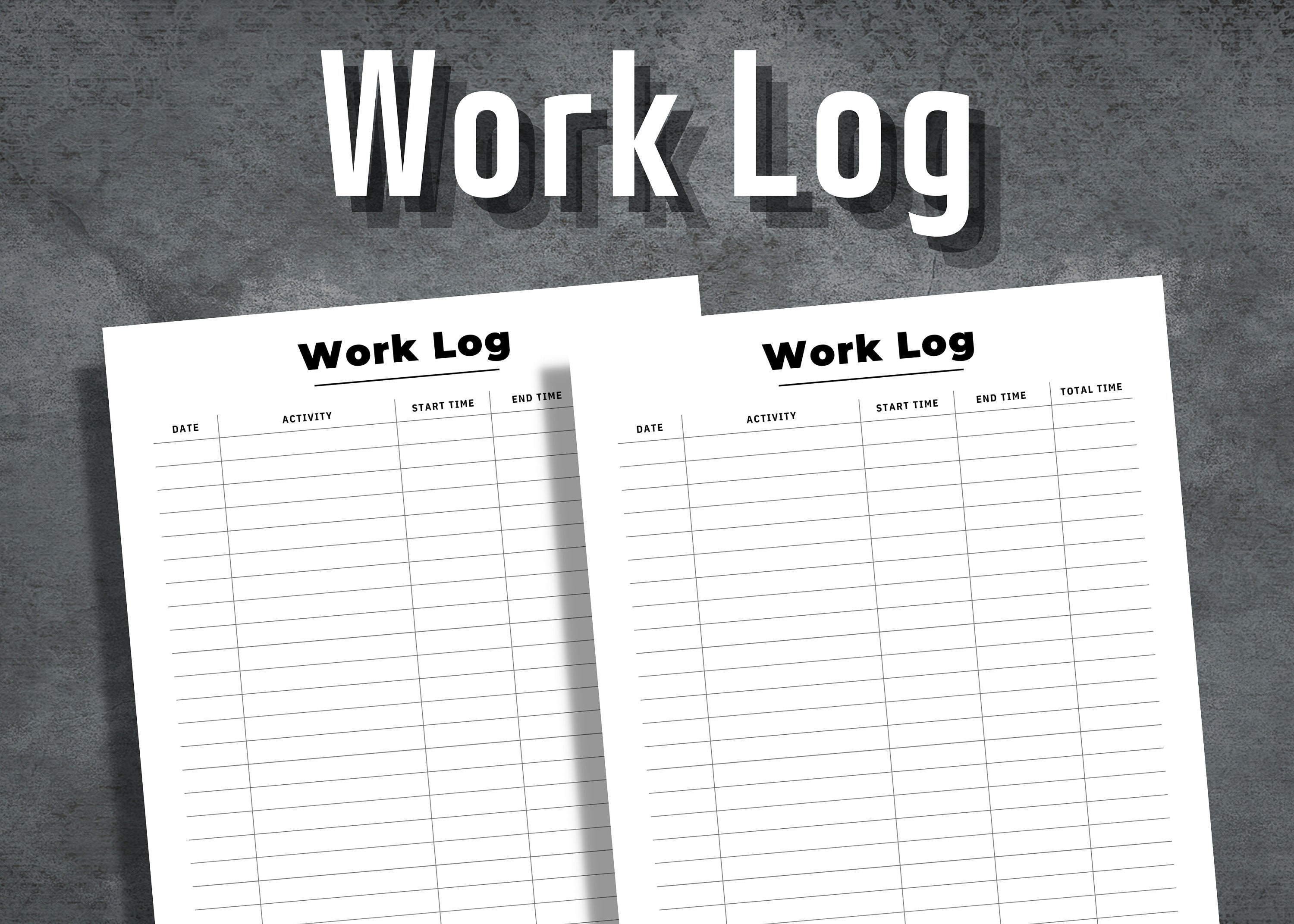 Work Log, Activity Tracker, Editable Work Log Sheet, Time Tracker ...