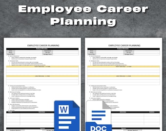 Planificación de carrera profesional, Plantilla imprimible de desarrollo de empleados, Recursos humanos, Herramientas empresariales, Objetivos de evaluación de desempeño, Plantillas de RR. HH.