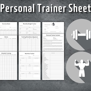 Personal Trainer Sheet, Personal Training Programm Vorlage, Fitness Coach, Trainingslogs, Personal Trainer Klient Intake, Sofort Download