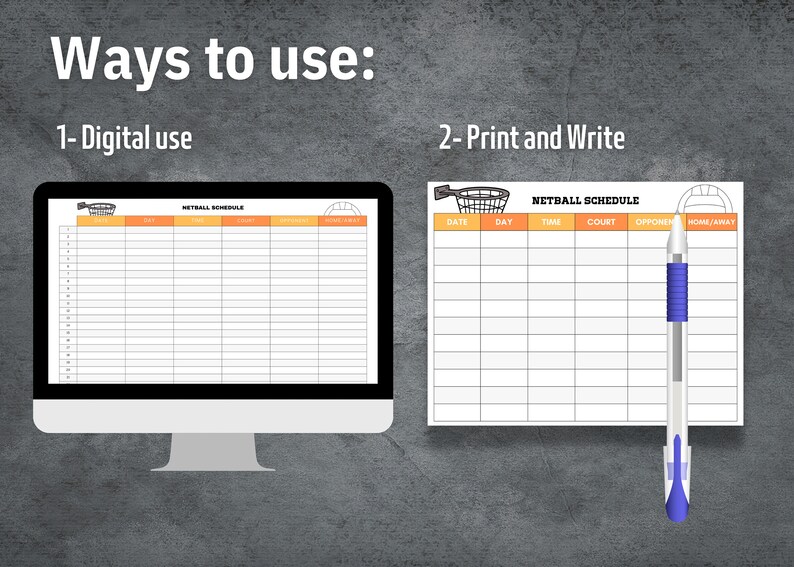 Time Table Netball Netball Schedule Template, Printable Netball Schedule, Editable Netball ...