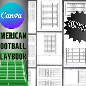 American Football Playbook Template, Printable Blank Football Diagrams, Canva Template, Football Practice Plan, Editable Football Playbook