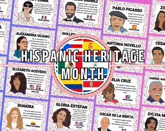 Hispanic Heritage Month, Hispanic Figures Posters, Celebrate Hispanic Heritage, Classroom Bulletin Board, Hispanic Heritage Celebrities