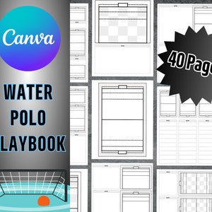 Water Polo Playbook Template, Printable Blank Water Polo Diagram, Canva ...
