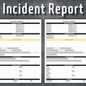 Incident Report Form, Work Accident Report, Employee Injury, Printable Employee Incident Report, Human Resources, Instant Download