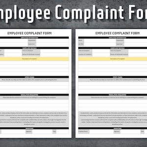 Employee Complaint Form, Printable Employee Complaint Template, HR Template, Human Resources, Business Tools, Business Template, Report Form