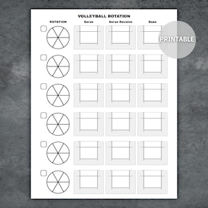 Volleyball Rotation Template, Volleyball Rotation Lineup Sheet ...