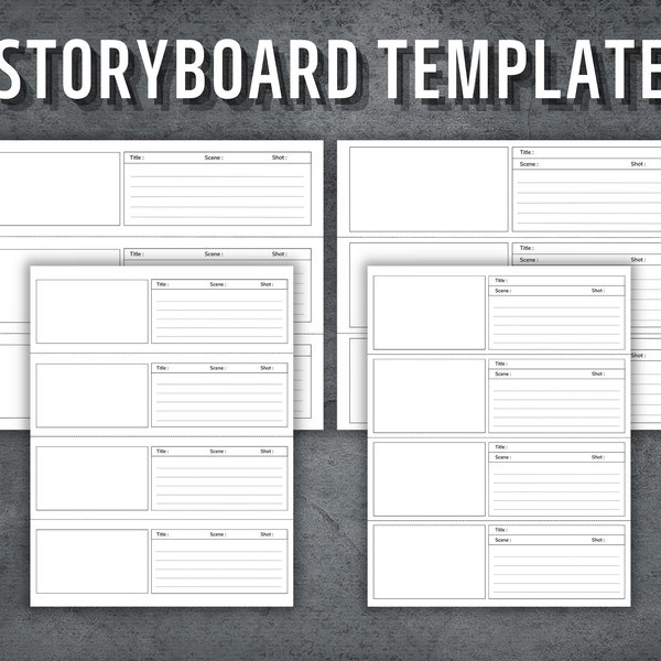 Storyboard Template, Film Planner, Video Planner, Animators & Motion Graphic Professionals, Story Board Planner, Instant Download