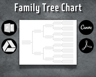 Family Tree Chart, Pedigree chart Template, Printable Ancestral chart, Genealogy Template, Instant Download