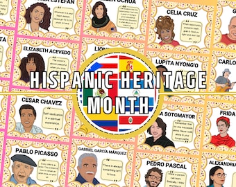Hispanic Heritage Month, Printable Inspirational Quotes, Hispanic Figures Posters, Classroom Bulletin Board, Hispanic Heritage Celebrities