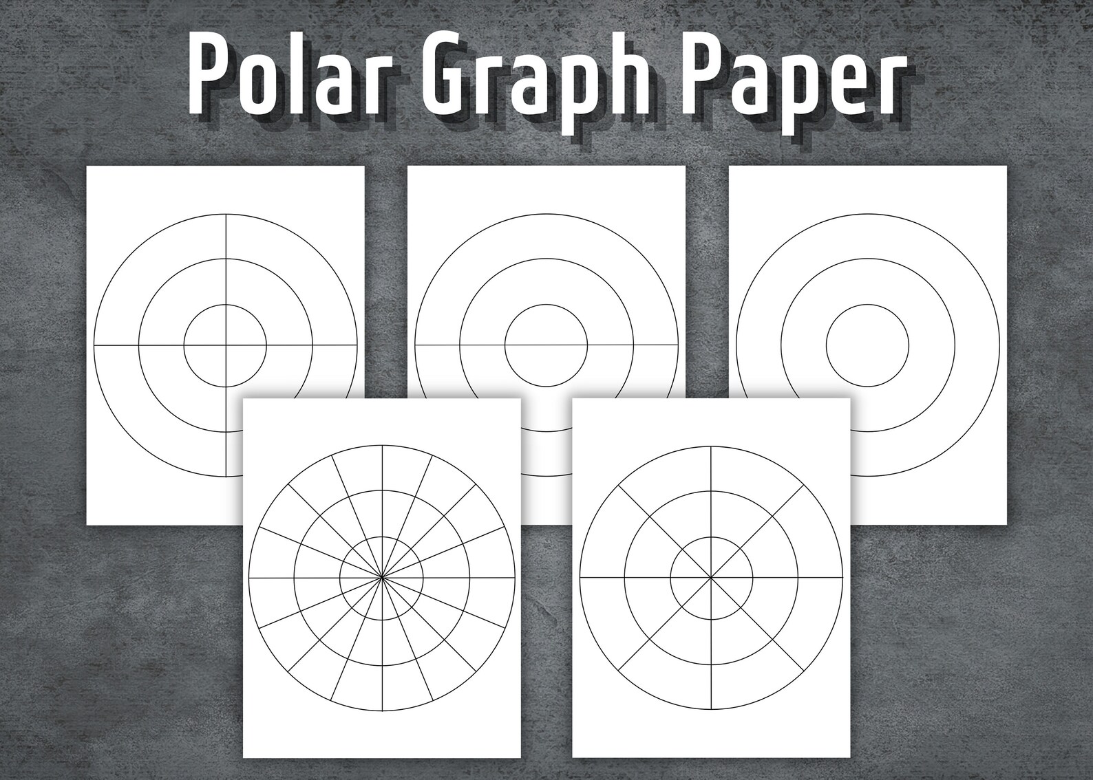 Polar Graph Paper, Printable Circular Graph Paper, Circular Grid Paper ...