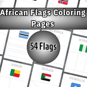African Flags Coloring Pages, Printable Flags Coloring Pages, African Countries Flags, Printable Flags, Africa Countries, 54 Countries