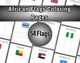 African Flags Coloring Pages, Printable Flags Coloring Pages, African Countries Flags, Printable Flags, Africa Countries, 54 Countries