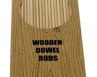 Birch Wooden Dowel Rods 6 mm x 29 cm for Crafts - 44 Pcs