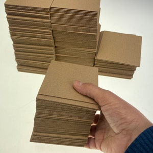 250 minitarjetas de cartón con forma de flauta E de 8,8 cm x 8,8 cm (3,46 pulgadas x 3,46 pulgadas)