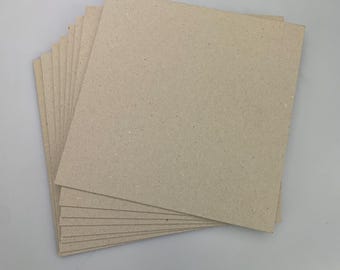 Grijze kartonnen vellen (21 cm x 21 cm): 3 mm dik karton voor knutselprojecten - 8 stuks