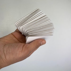 50 unidades, cartões de papelão ondulado de 36 x 77 mm (pacote com 50 unidades) branco / papelão ondulado branco E- flauta
