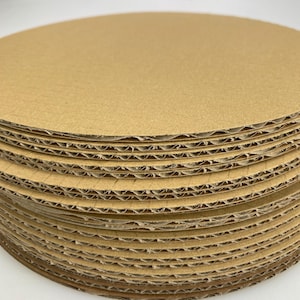 Círculos de cartón corrugado marrón/marrón de 24 cm (paquete de 25 uds.)
