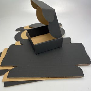10 stuks zwarte golfkartonnen verzenddozen, kleine postpakketten, zakelijk, opslag of cadeau (14 x 14 x 5,5 cm, zwart /br)