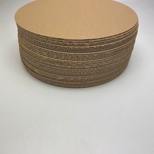 Círculos de cartón corrugado marrón/marrón de 30 cm (paquete de 25 uds.)