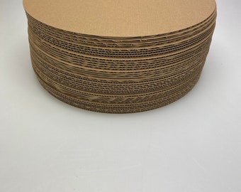 30cm (Pack of 25 pcs) brown / brown B-flute corrugated cardboard circles