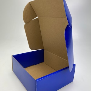 9 caixas de papelão ondulado para remessa, caixas postais para pequenas encomendas da Royal Mail, para empresas, armazenamento ou presente (16,5 x 14,5 x 6,5 cm, azul/br)