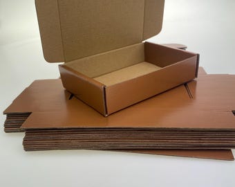 15 pcs Caramel Corrugated Cardboard Boxes: Small Parcel Shipping, 15 Pcs (15,5x11x3,5cm)