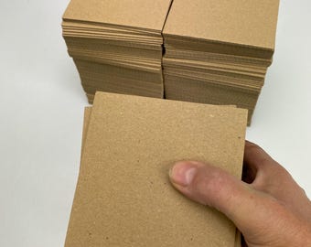 200 Mini Cartões de Papelão Ondulado E: 10 cm Quadrados para Artesanato
