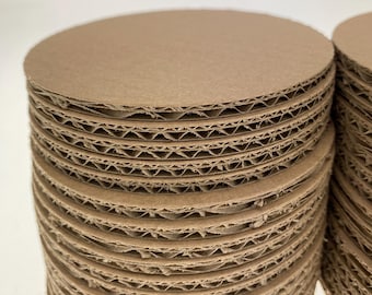 10 cm (Pack of 30 pcs) BE-flute Corrugated Cardboard Circles