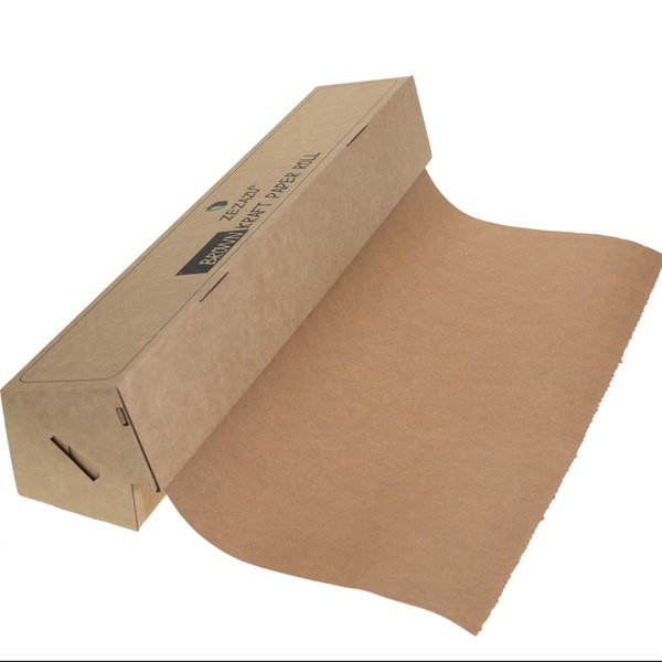 ZeZaZu Brown Kraft Paper Roll - 45 cm x 30,5 m - 100 g, Ideal for Packing, Moving, Gift Wrapping, Postal, Shipping, Parcel, Crafts