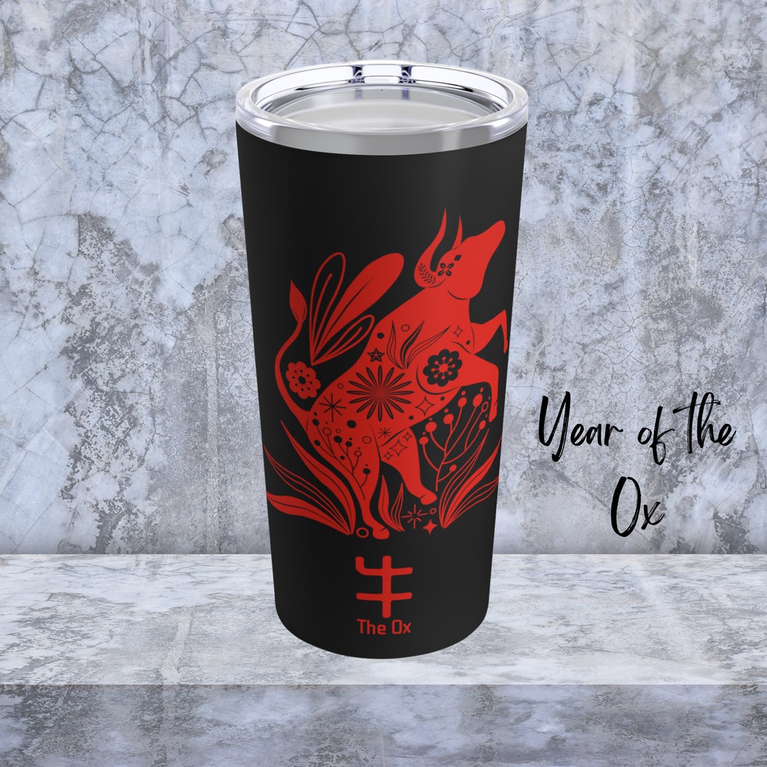 Oxgift Ox Tumbler | Year of the Ox Black Tumbler, Chinese Lunar New Year of ...